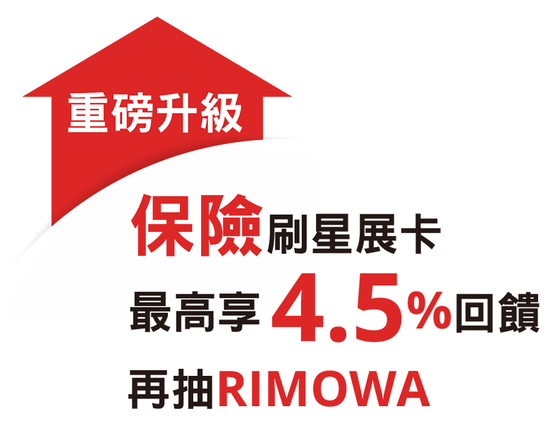 保險刷星展卡，最高享 4.5% 回饋再抽 RIMOWA !