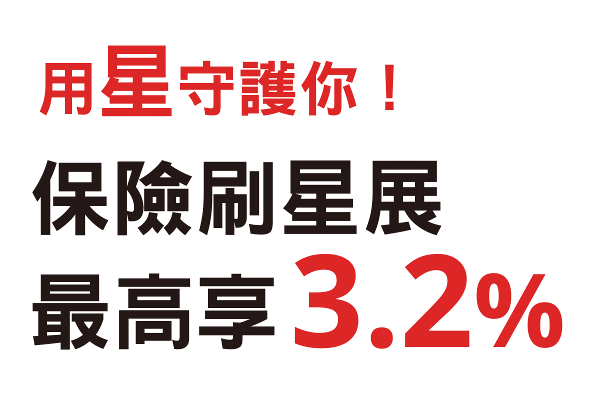 用星守護你！保險刷星展指定卡別最高享 3.2%